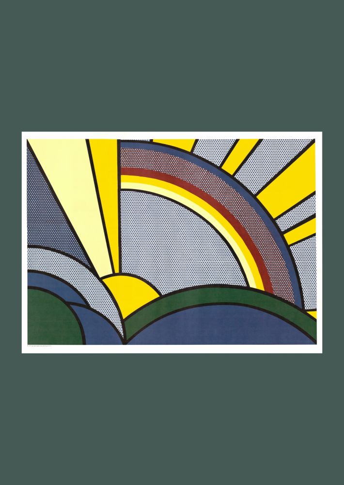 Litografía Lichtenstein - Roy Lichtenstein: 'Modern Painting of Sun Rays' 1972 Offset-lithograph