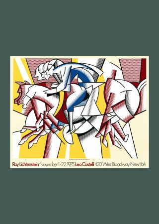 Litografía Lichtenstein - Roy Lichtenstein: 'Red Horseman' 1975 Offset-lithograph
