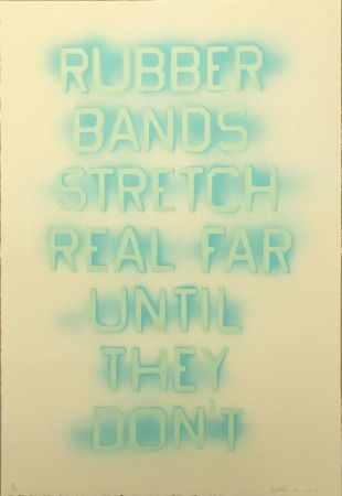 Litografía Ruscha - Rubber Bands (State II)