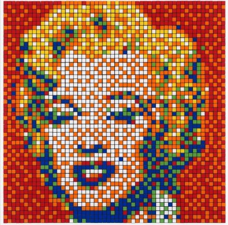 Estampa Numérica Invader - Rubik Shot Red Marilyn