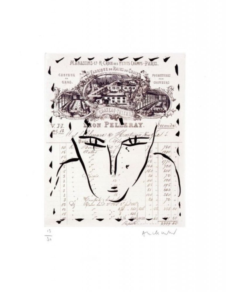 Grabado Alechinsky - RUE CROIX DES PETITS CHAMPS / Gravure noire