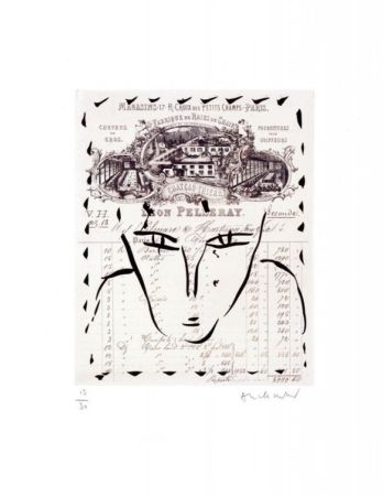 Grabado Alechinsky - RUE CROIX DES PETITS CHAMPS / Gravure noire