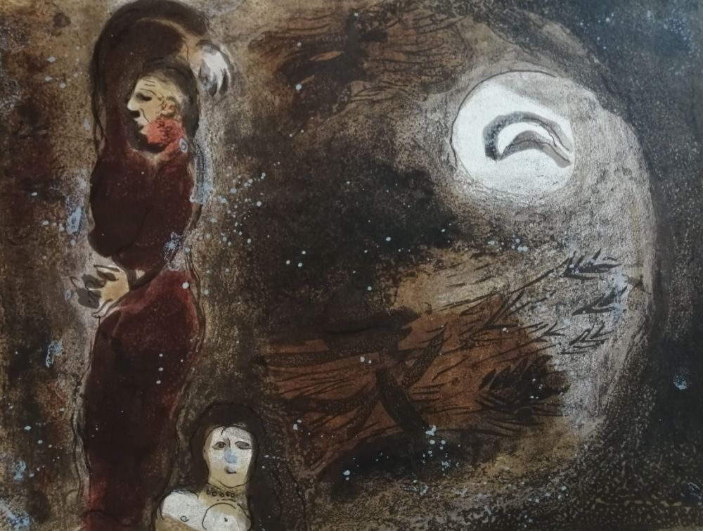 Litografía Chagall - Ruth aux pieds de Booz