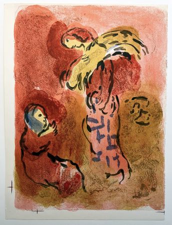 Litografía Chagall - RUTH GLANEUSE. Lithographie originale pour 