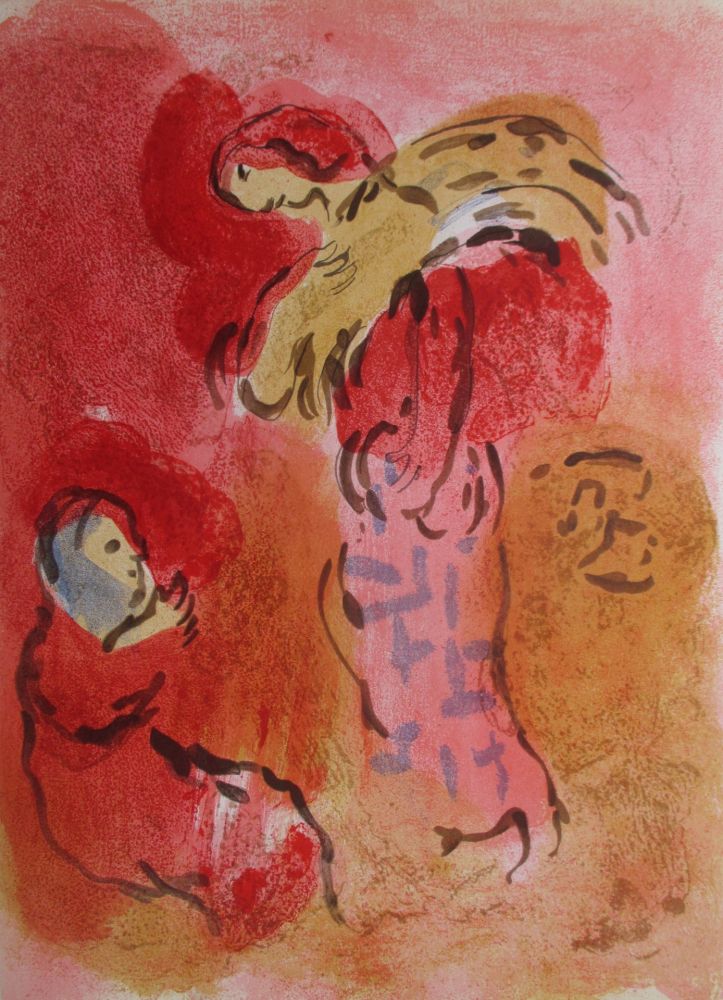 Litografía Chagall - Ruth Glaneuse / Ruth gleaning