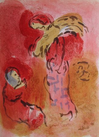 Litografía Chagall - Ruth Glaneuse / Ruth gleaning