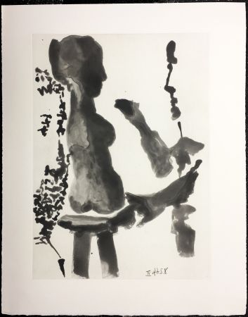 Aguafuerte Y Aguatinta Picasso - SABLE MOUVANT Plate n°9. 1964