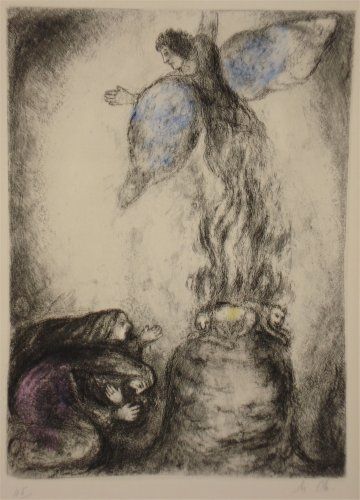 Aguafuerte Chagall - Sacrifice de Manoach