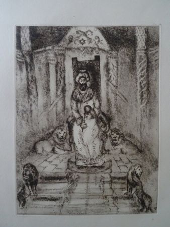 Aguafuerte Chagall - Salomon sur son throne