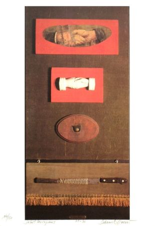 Litografía Spoerri - Salut les Copains, 1990 - Hand-signed Lihograph