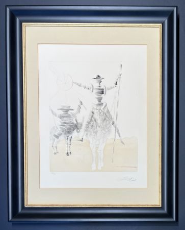 Grabado Dali - Salvador Dalì (1904–1989)  -Don Quichotte et Sancho Pança - Etching and aquatint