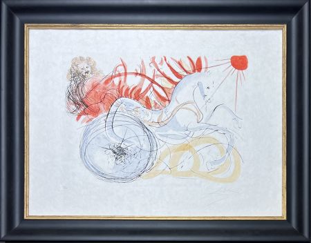 Punta Seca Dali - Salvador Dalí (1904-1989) - Elijah - hand-coloured drypoint etching on Arches paper - 1975