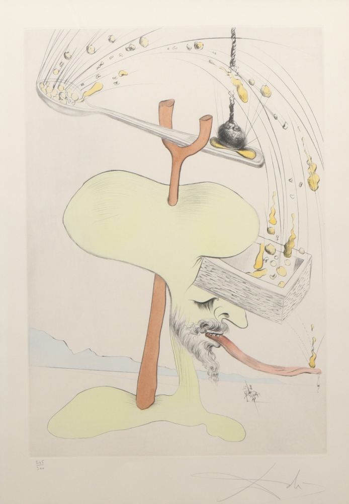 Grabado Dali - Salvador Dalí (1904-1989) – Quevedos Visiones – Drypoint etching with stencil on Arches paper – 1975