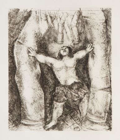 Grabado Chagall - Samson Overturns the Columns
