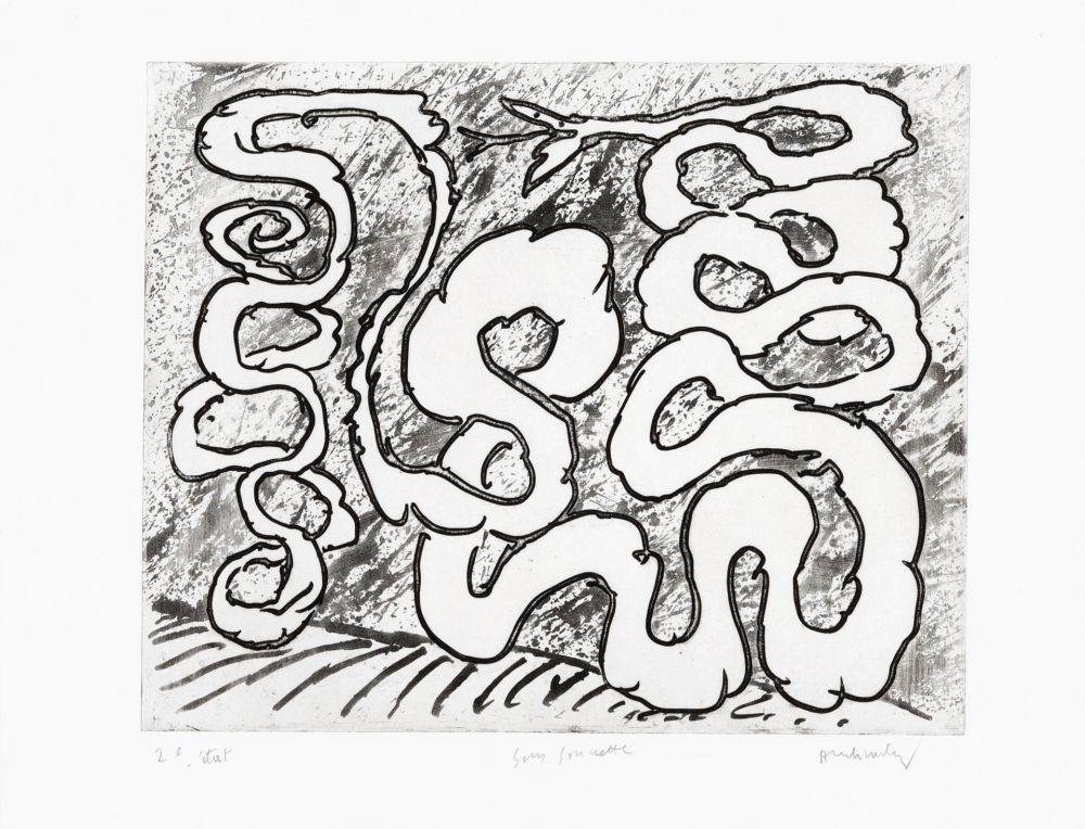 Aguafuerte Alechinsky - Sans sonnette 2ème état