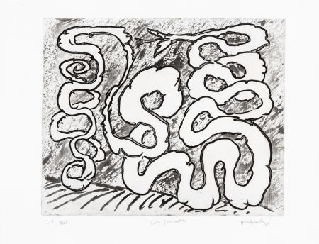 Aguafuerte Alechinsky - Sans sonnette 2ème état