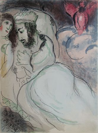 Litografía Chagall - Sara et Abimelech