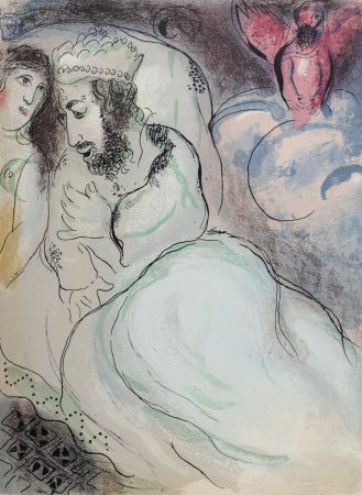 Litografía Chagall - Sara et Abimelech, 1960