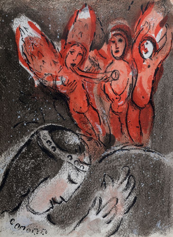 Litografía Chagall - Sara et les Anges, 1960