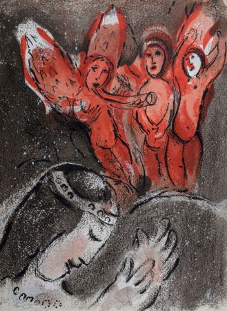 Litografía Chagall - Sara et les Anges, 1960