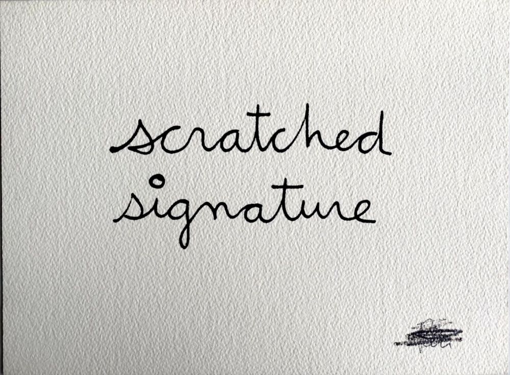 Serigrafía Vautier - Scratched signature