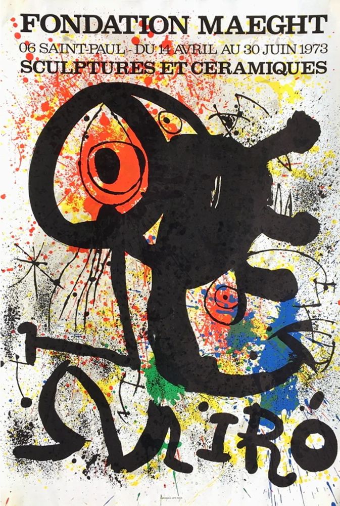 Cartel Miró - SCULPTURES ET CÉRAMIQUES. EXPO FONDATION MAEGHT1973. Affiche originale.
