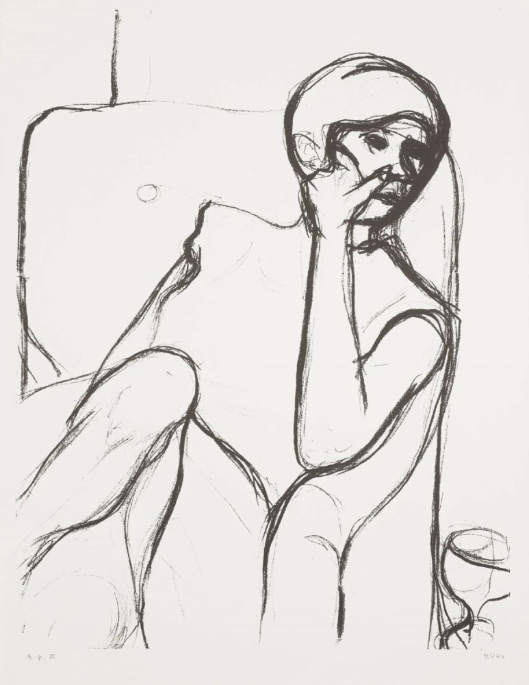 Litografía Diebenkorn - Seated Woman in Arm Chair