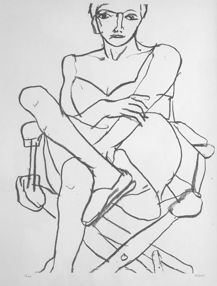 Litografía Diebenkorn - Seating woman in Chemise
