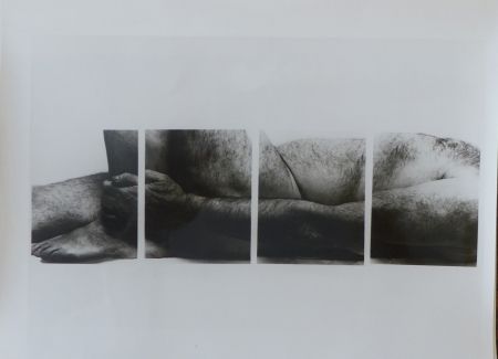 Fotografía Coplans - Selfportrait lying figure, holding leg, four panels