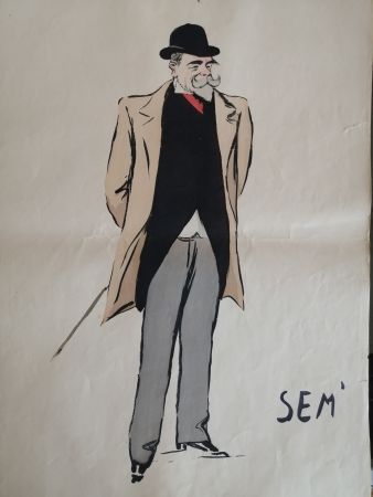 Litografía Goursat - SEM - Caricature Album Marseillais