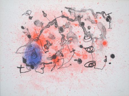 Litografía Miró - Series II, Blue and Red - M291