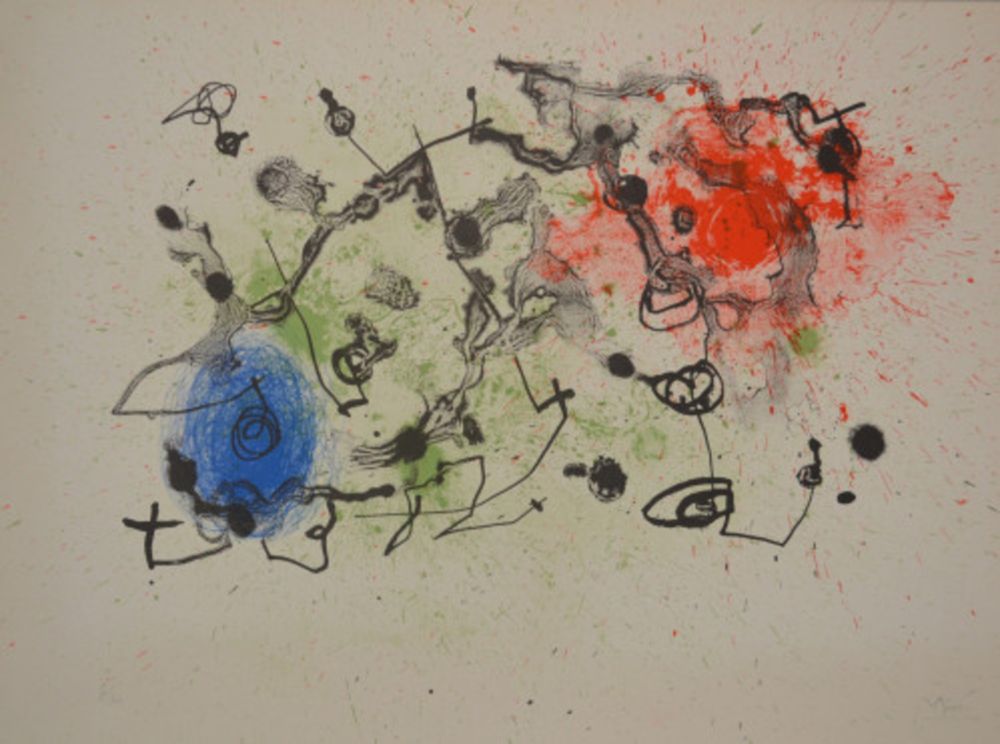 Litografía Miró - Series II Blue Red And Green - M294