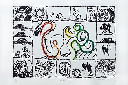 Litografía Alechinsky - Serpent restauré
