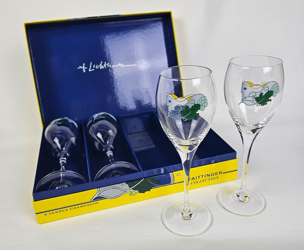 Serigrafía Lichtenstein - Set of 4 Taittinger Collection Champagne Flutes