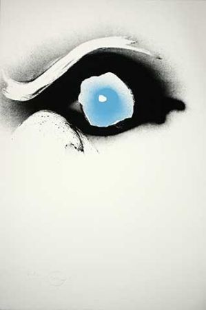Serigrafía Piene - Seuloeil blau/schwarzes Auge