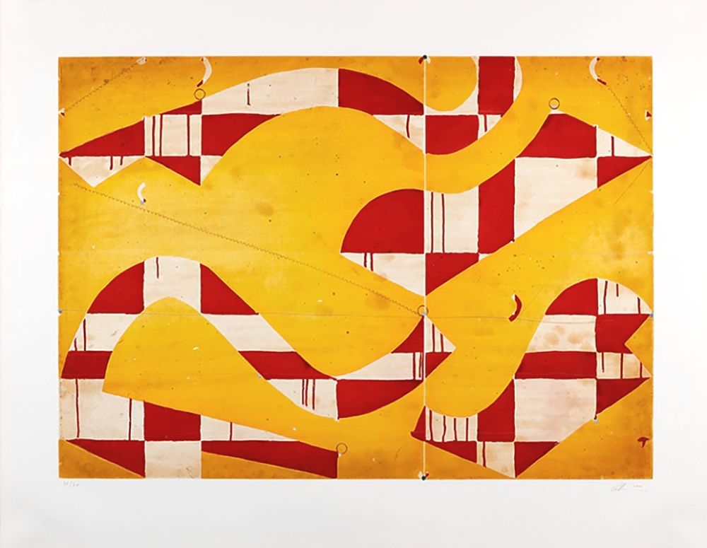 Aguatinta Fonseca - Seven String Etching with Yellow & Red