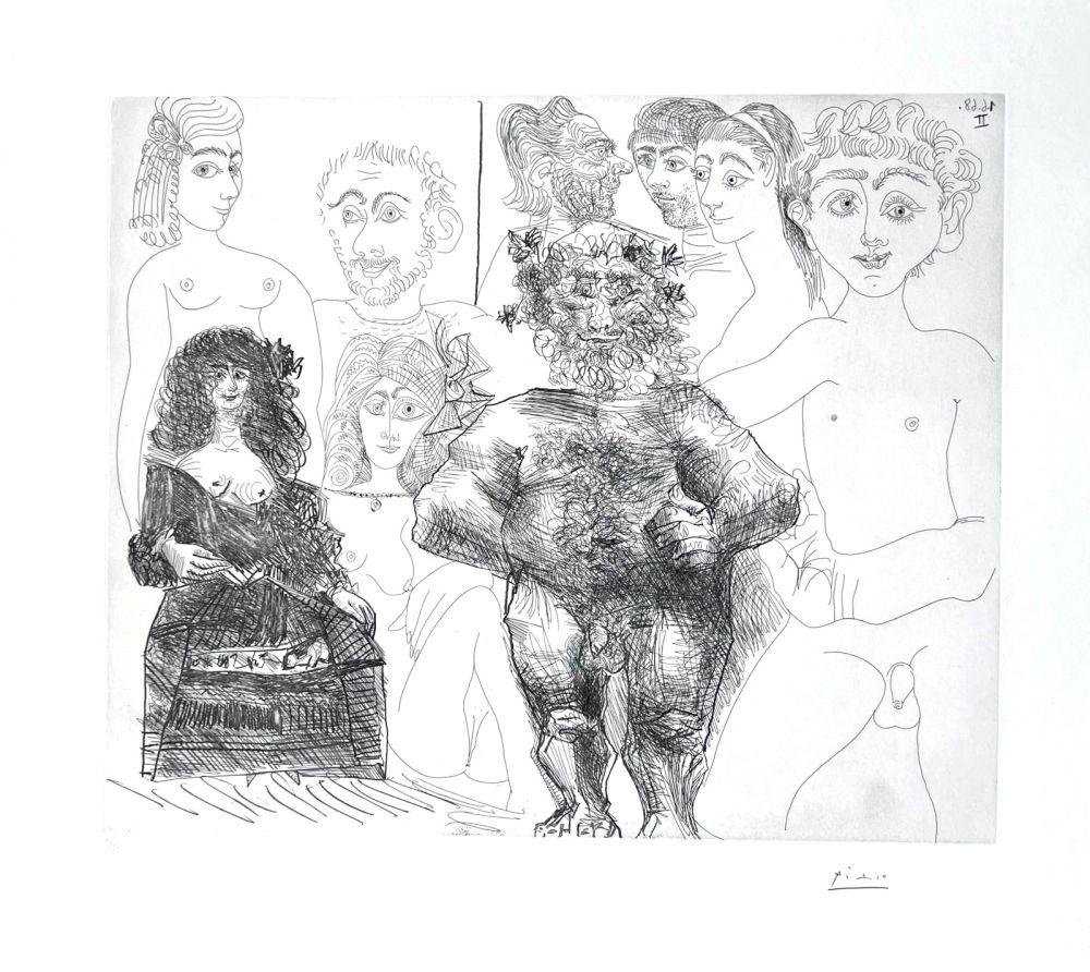 Aguafuerte Picasso - Sexe à l’ancienne et à la moderne 