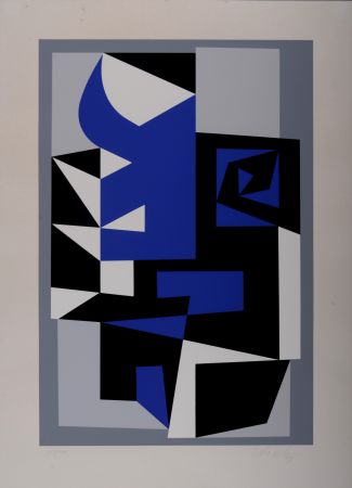 Serigrafía Vasarely - Sian Bleu