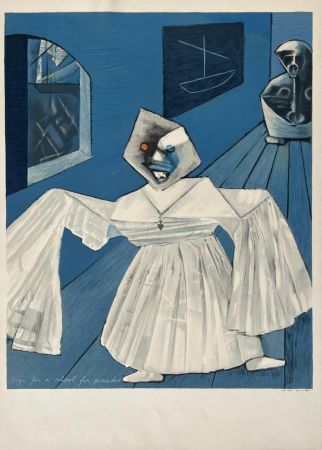 Litografía Ernst - Sign for a School for Pirates 