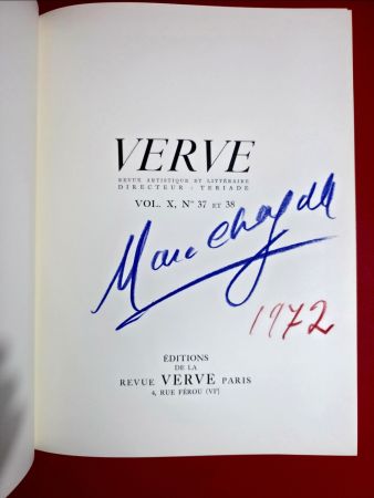 Libro Ilustrado Chagall - Signed -Verve-Teriade- Dessins pour la Bible II 