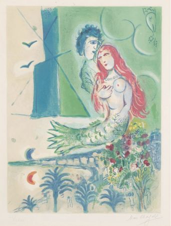 Litografía Chagall - Sirene au Poete