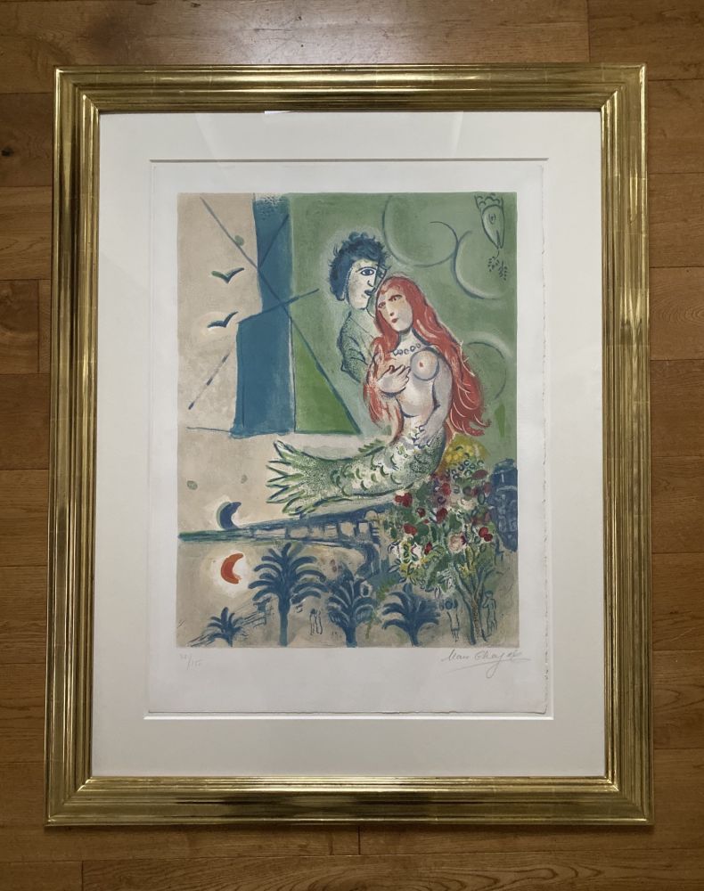 Litografía Chagall (After) -  Sirène au Poète