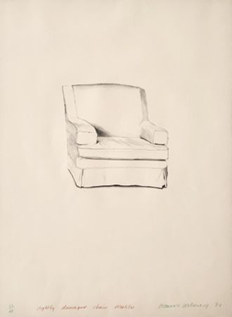Litografía Hockney - Slightly damaged chair, Malibu