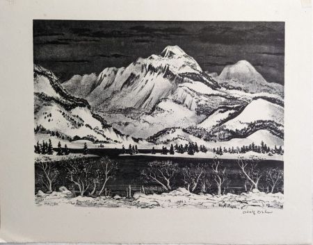 Litografía Dehn - Snow Mountain (or Lake in the Mountains)