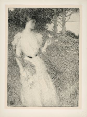 Litografía Laurent - Soir d'Octobre, 1897
