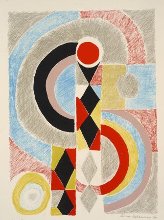 Litografía Delaunay - Sonia Delaunay (1885-1979). Totem. Lithographie signée. 1970.