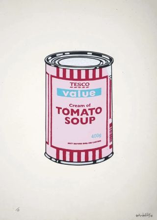 Serigrafía Banksy - Soup Can - pink