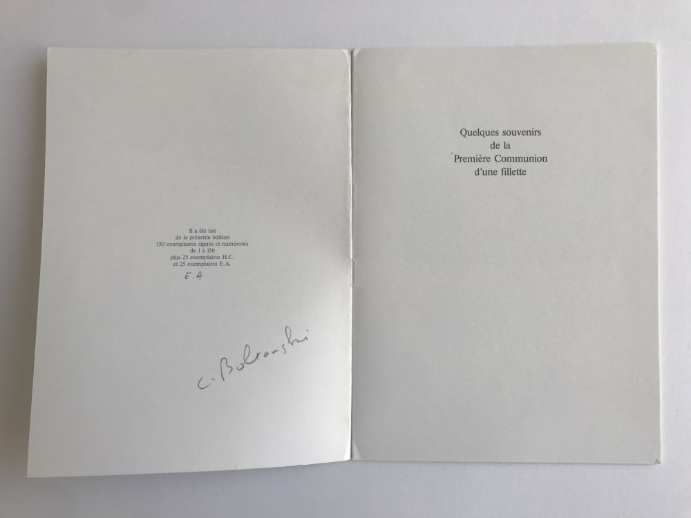 Libro Ilustrado Boltanski - Souvenirs de la première communion d'une fillette