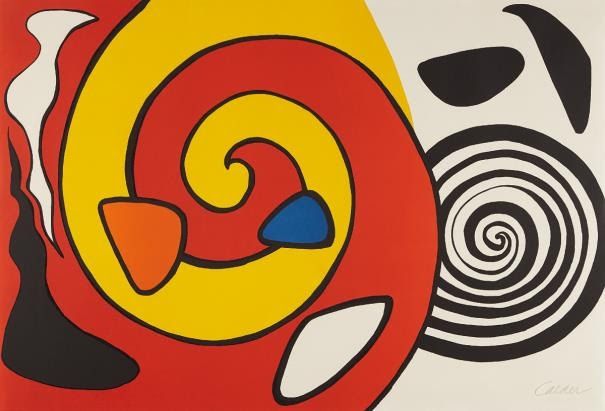 Litografía Calder - Spirals and Forms