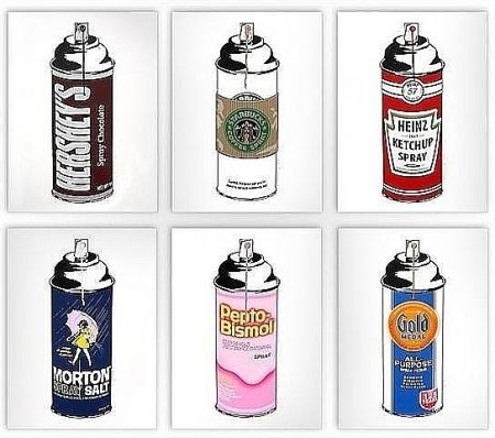Serigrafía Mr. Brainwash - Spray Cans - Portfolio of 6 prints